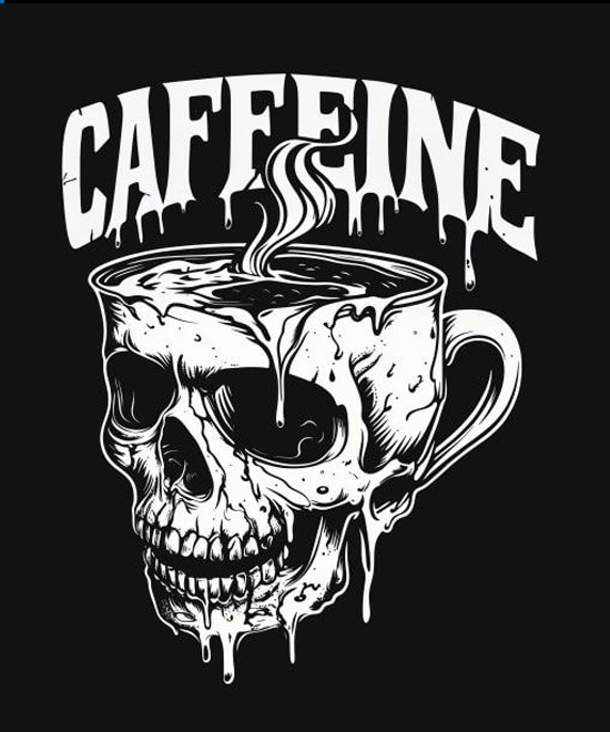 Camiseta Cafeína Skull