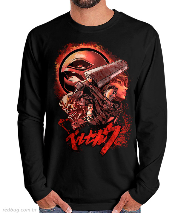 Manga Longa Berserk Espadachim Negro