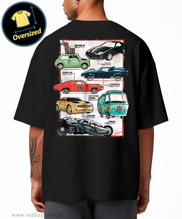 Camiseta Oversized Ícones da Cultura Pop