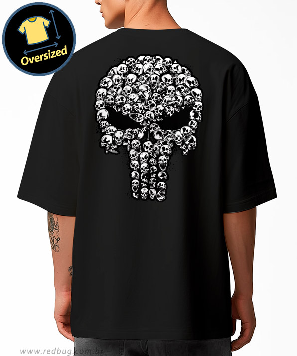 Camiseta Oversized Caveira Justiceira