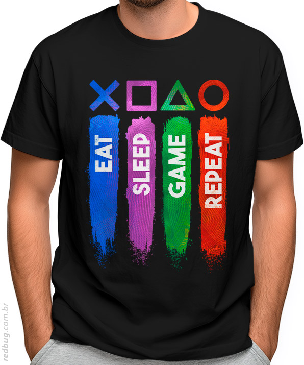 Camiseta Eat Sleep Game Repeat
