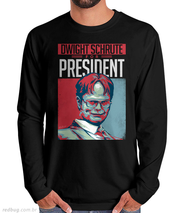 Manga Longa Dwight Schrute Presidente