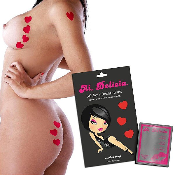 Sticker Adesivo Solúvel Coração Sexy Fantasy