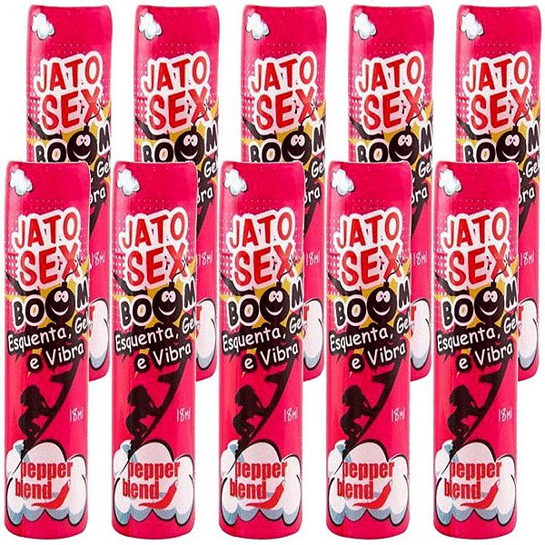 Pack 10 Unidades Jato Sex Boom Esquenta Gela e Vibra 18ml Pepper Blend