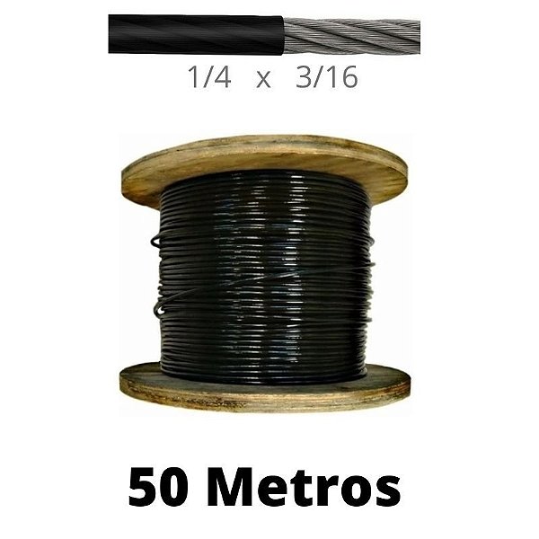 Cabo de Aço Revestido P/academia Super Flex 3/16 x 1/4 50 Metros Rj