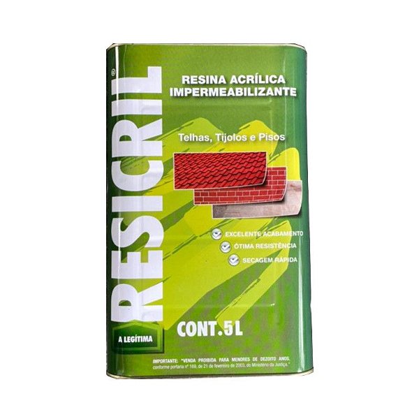 Resina Resicril para Pedras Telhas Tijolos 5 Litros Incolor