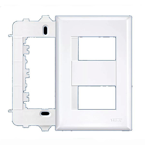 Placa 4x2 Com Suporte para 2 Modulos Evidence Fame