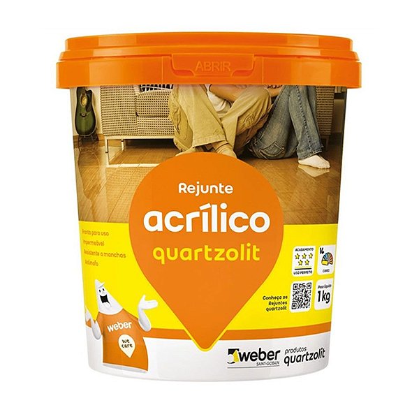 Rejunte Acrilico Quartzolit Pote 1kg Cinza Platina