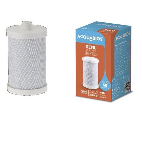 Refil Para Filtros Carbon Block 5" x 2 1/2 com Rosca Acquabios
