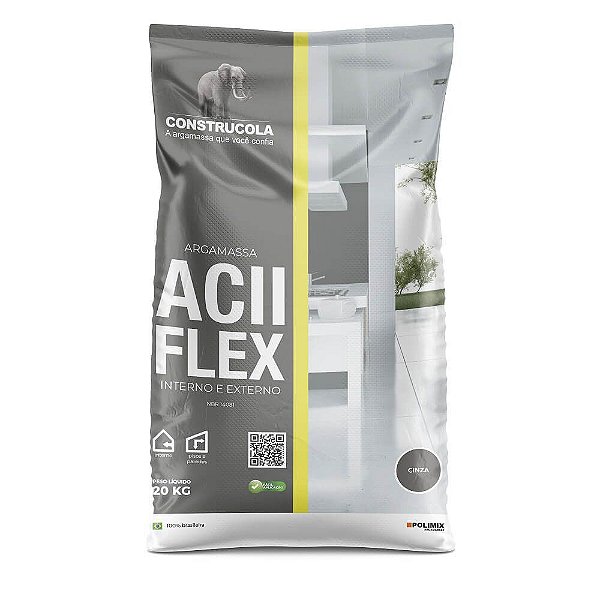 Argamassa Externa AC II Flexivel Cinza 20kg Construcola *