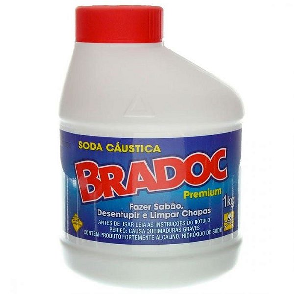 Soda cáustica 99% de pureza BRADOC granulado 1Kg
