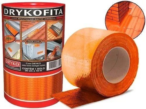 Manta Asfaltica Auto Adesiva 30cm Rolo 10 Metros Cor Cerâmica Dryko