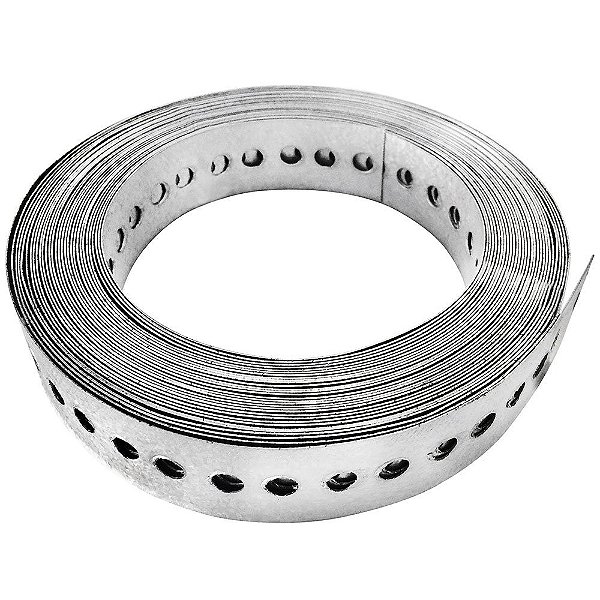 Fita de Aço Perfurada Cinta Walsywa 19mm x 0.4 x 10 Metros