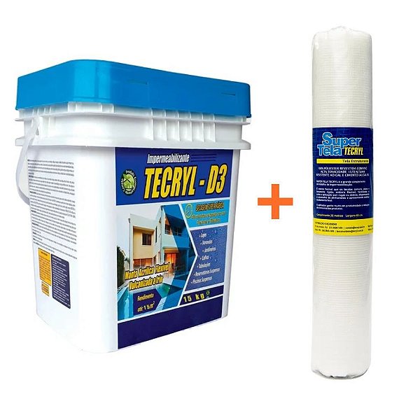 **Tecryl D-3 Branco 15kg + Tela Poliester