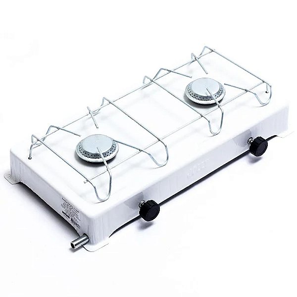 Fogão Portátil 2 Bocas Camping Branco