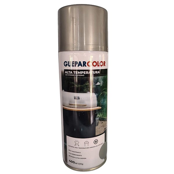 Tinta Spray Alta Temperatura Alumínio Gueparcolor