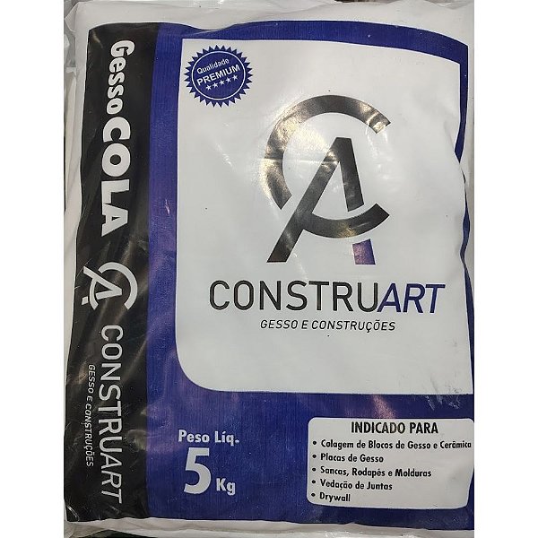 Gesso Cola Branco 5 Kg Para Artesanato E Trabalhos Manuais