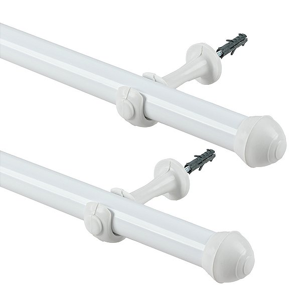 Varão Porta Cortina Simples com 2,00 Metros Branco