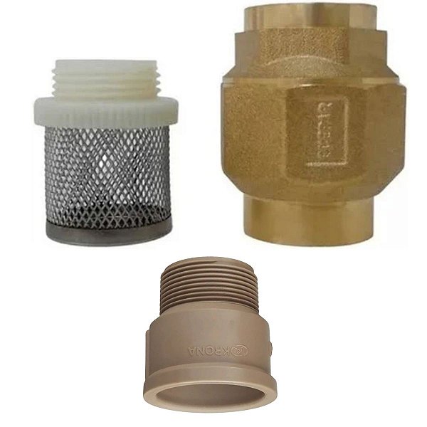 Válvula Retenção Universal Luxo Metal 3/4 Guepar + Adaptador 25mm