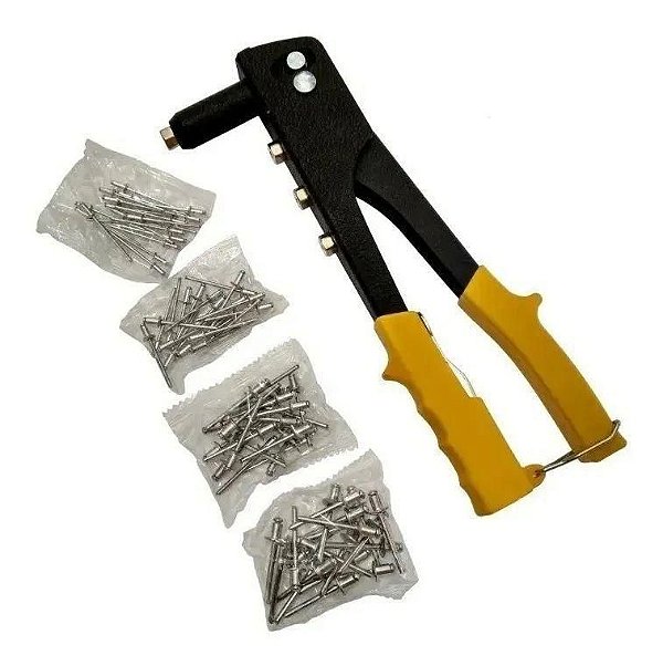 Alicate Rebitador Manual C/4 Bicos + 100 Arrebites