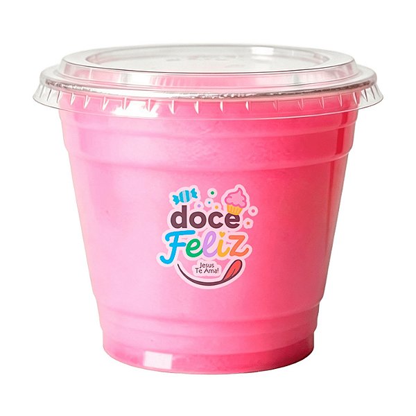 Copo algodão doce tampa reta unicolor