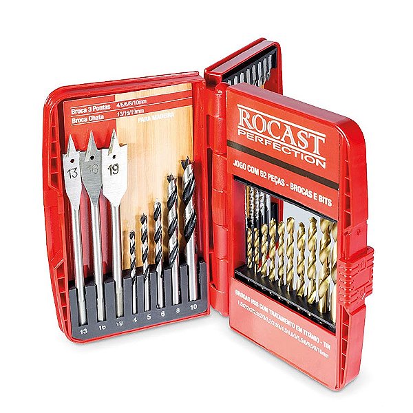 Jogo de Brocas e Bits com 52 peças - Amatools