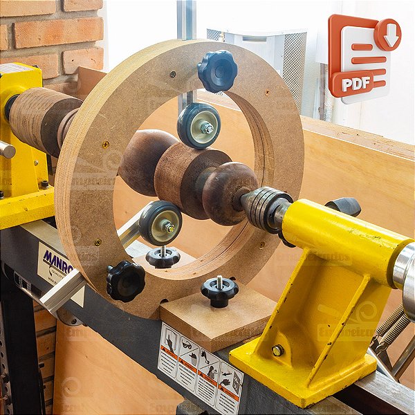 Luneta para Torno de Madeira - Projeto em PDF Passo a Passo