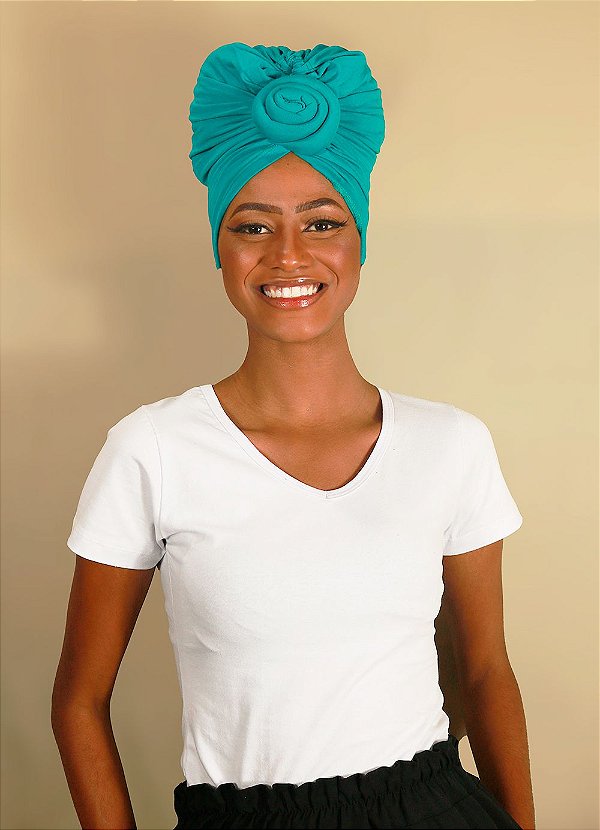 Turbante Flor - Cor Azul Tifani