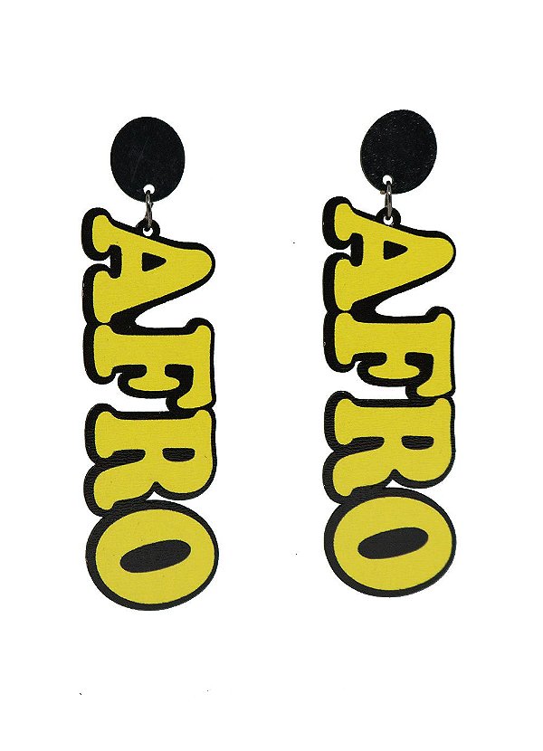 Brincos MDF AFRO- Cor Amarelo