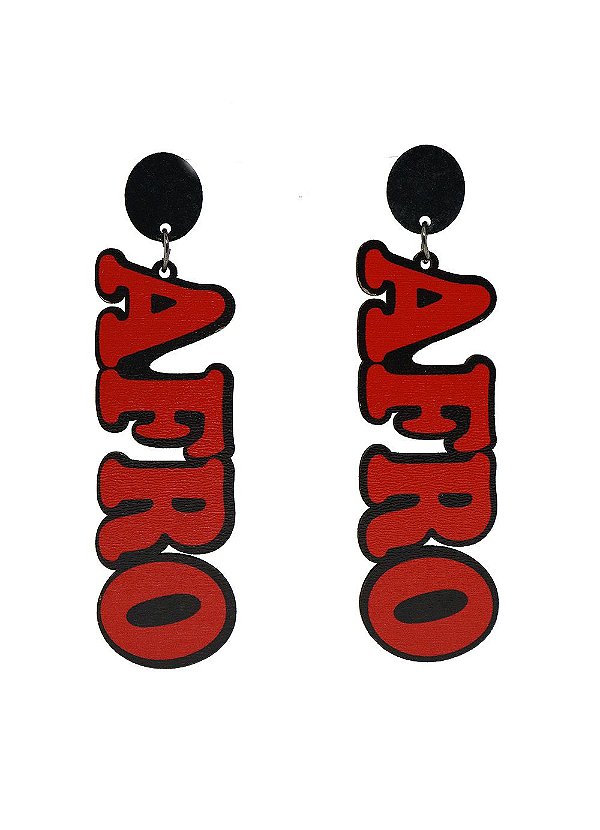 Brincos MDF AFRO- Cor Vermelho