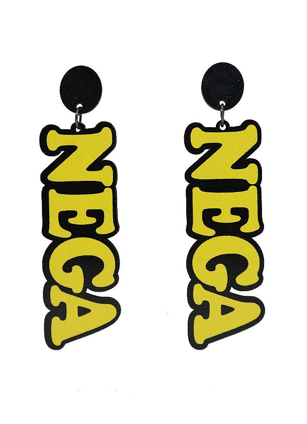 Brincos MDF NEGA- Cor Amarelo