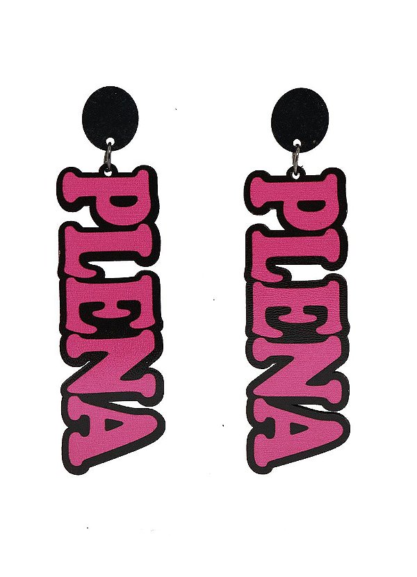 Brincos MDF PLENA- Cor Rosa