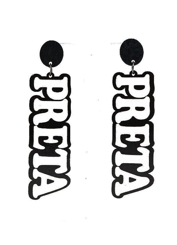 Brincos MDF PRETA- Cor Branco