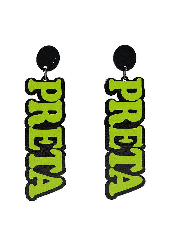 Brincos MDF PRETA- Cor Verde