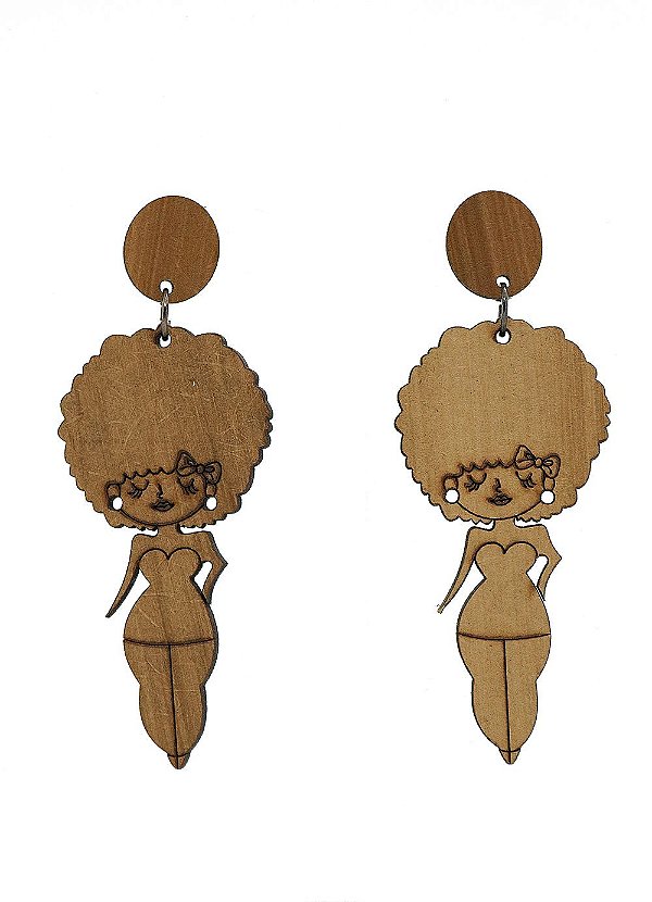 Brincos MDF  SIMPLES -BONECA AFRO