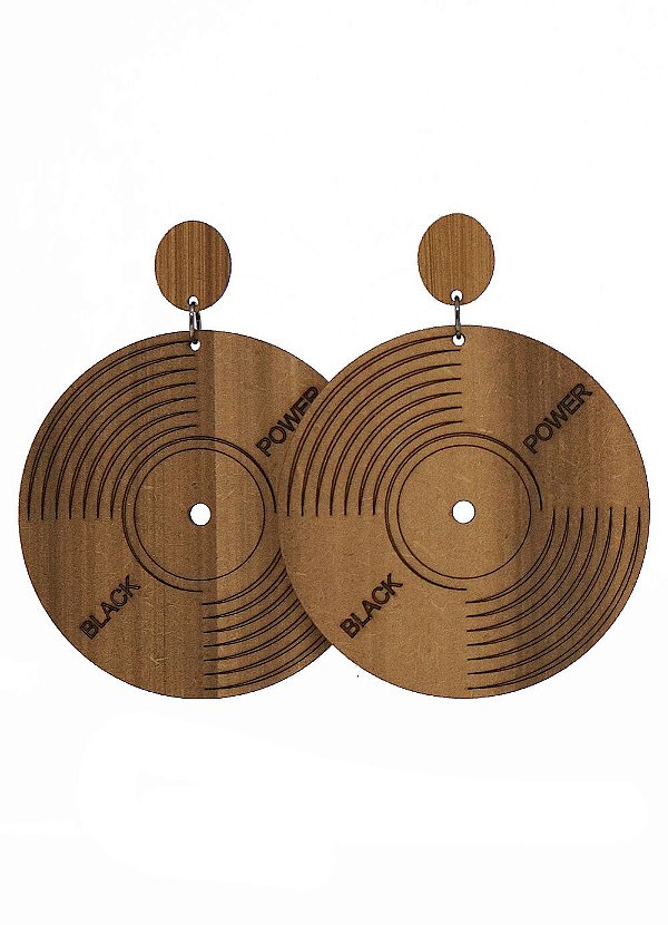 Brincos MDF  SIMPLES -DISK BLACK POWER