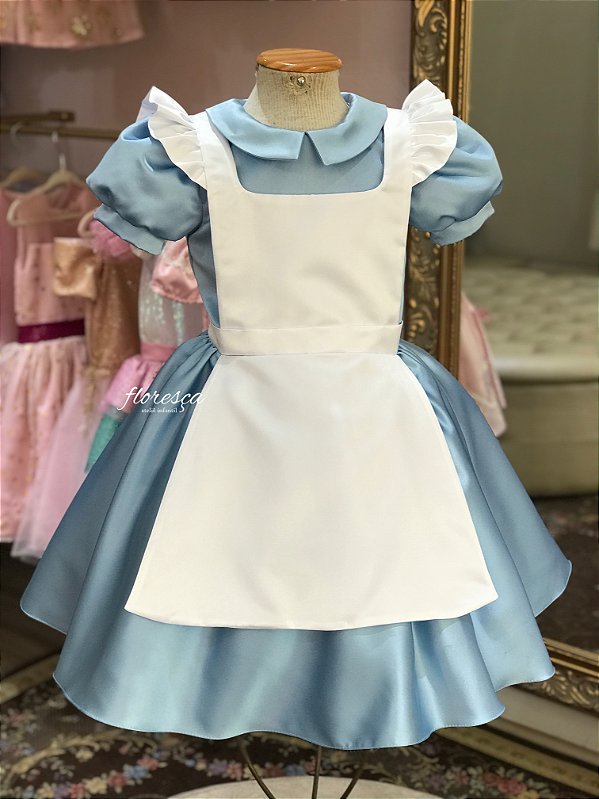 Vestido Infantil Alice no País das Maravilhas