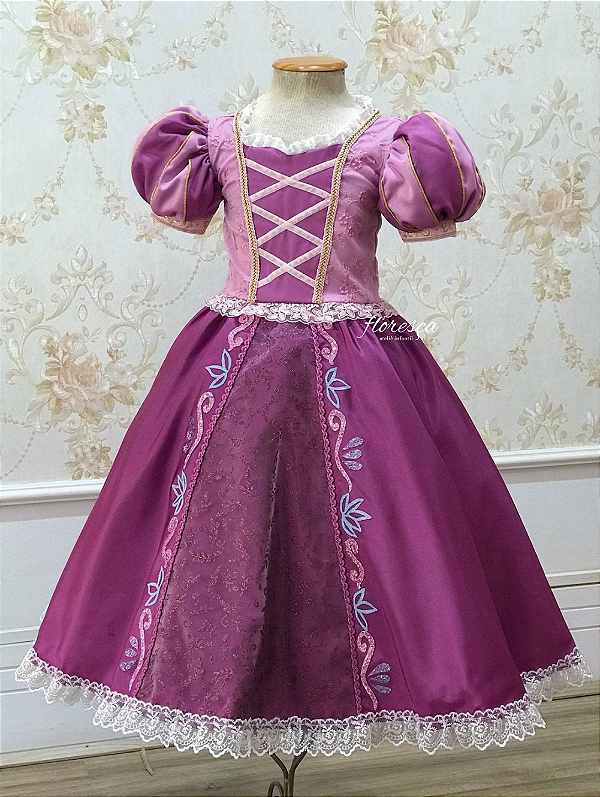 Vestido Infantil Princesa Rapunzel Filme