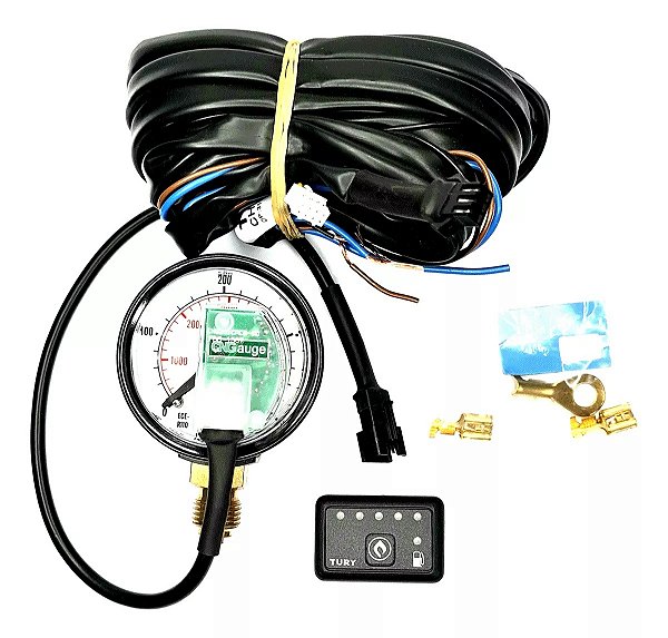 CHAVE COMUTADORA TURY T1200 PARA KIT GNV MOTOR COM INJEÇÃO ELETRÔNICA CHICOTE 2 METROS