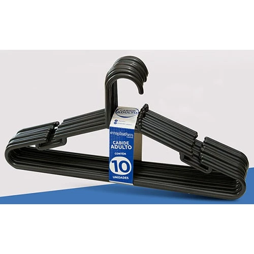 Cabide Adulto Preto – Kit com 10 unidades