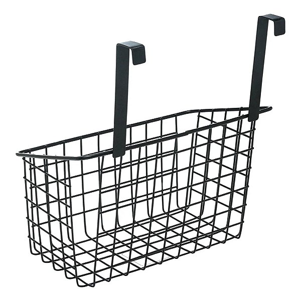 Organizador Suporte Cesto Multiuso Aramado aço inoxidável para Porta 22x17x7,8