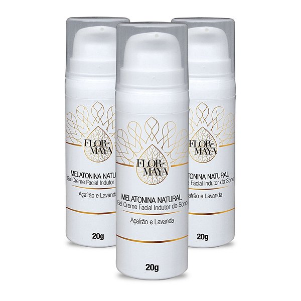 Gel Creme Melatonina Natural 20g - Pacote com 03 produtos