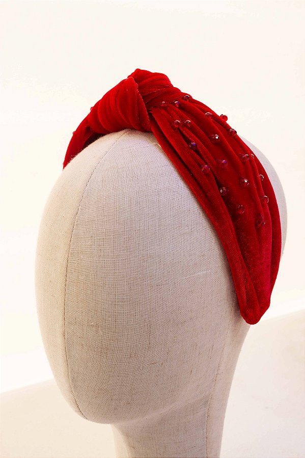 JC Tiara Turbante Coral Vermelha