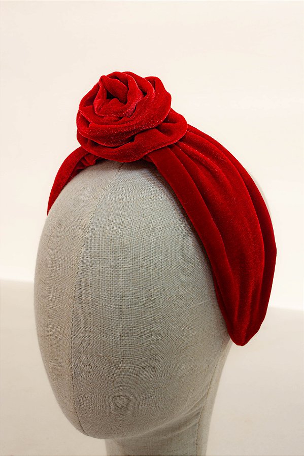 JC Tiara Turbante Roseé Vermelha
