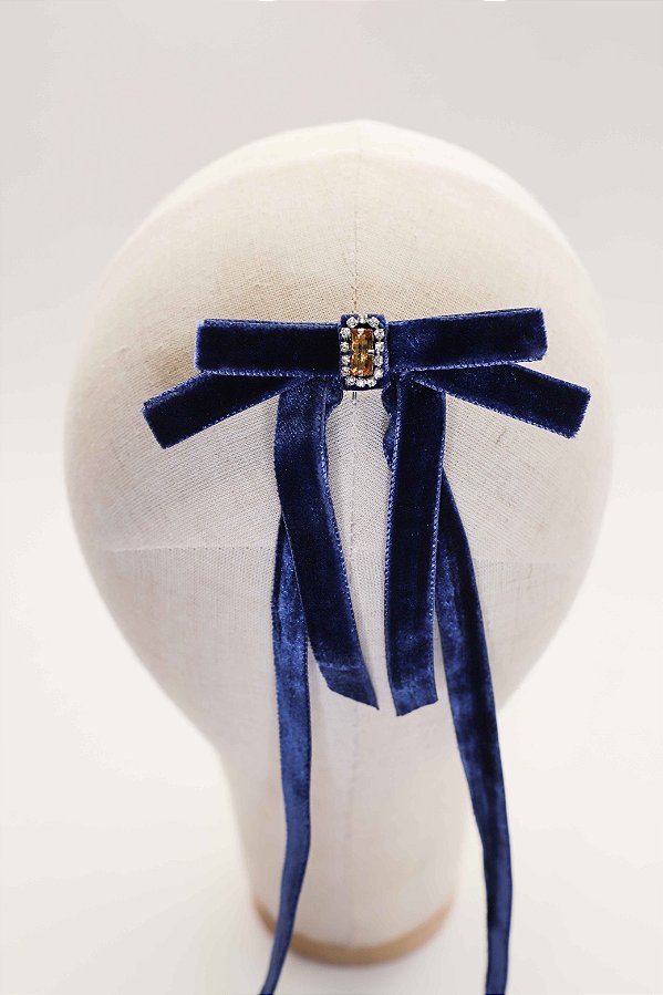 JC Laço Veludo Rastro de Luz — PETIT LÚMINA (Azul Escuro)