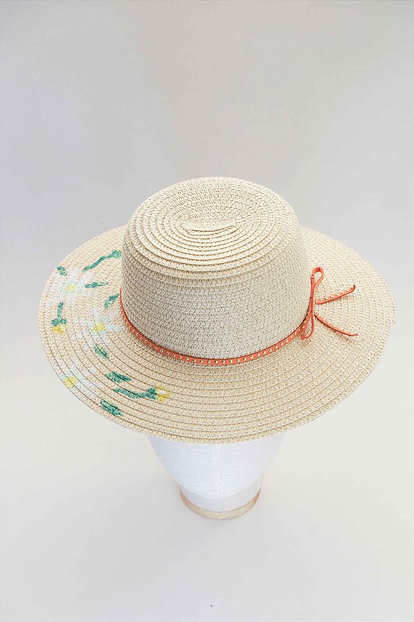 JC Chapéu Aurora — Petit Lúmina (Bege com Laço Laranja)