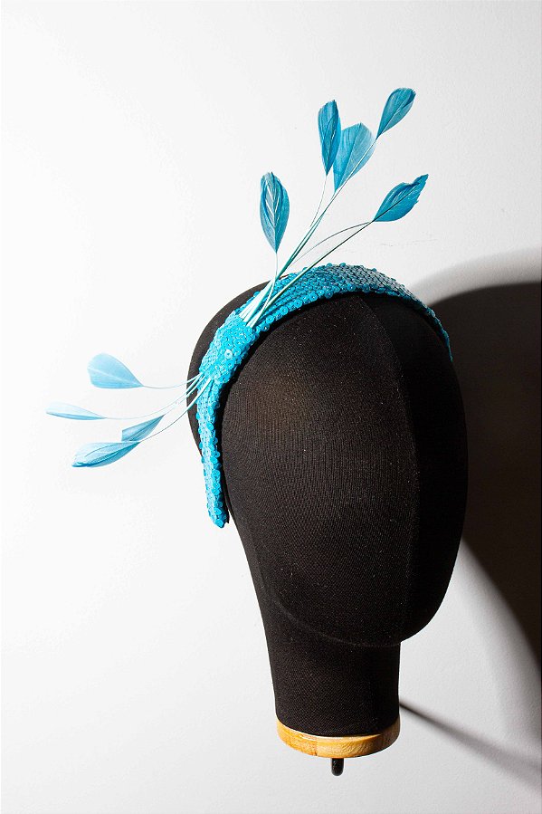 JC Tiara Versão Larga Lampejo com Fuê e Cristais Azul