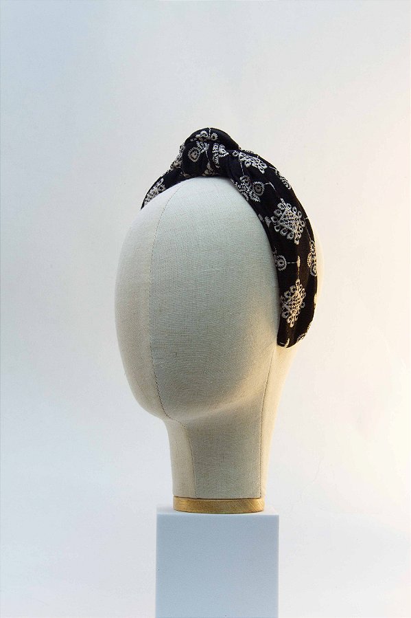 JC Tiara Turbante Dália Preta