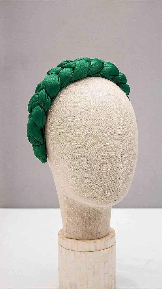 JC Tiara Trançada · Verde Esmeralda