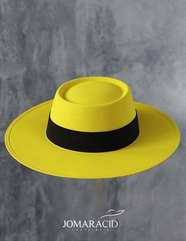 JC Chapéu Porkpie Amarelo Neon